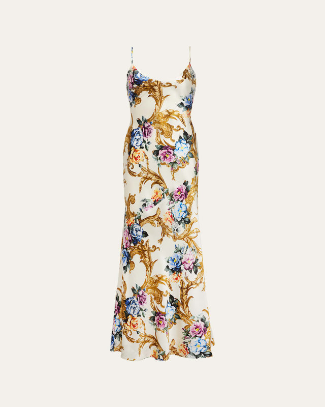 Serita V-Neck Bias-Cut Maxi Dress